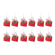 Load image into Gallery viewer, Glittered Glass Santa Letter Ornament (Set of 12)
