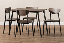 Load image into Gallery viewer, Baxton Studio Ornette Mid-Century Modern Matte Black Frame 5-Piece Dining Set
