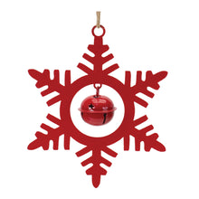 Load image into Gallery viewer, Metal Snowflake with Bell Ornament (Set of 12)
