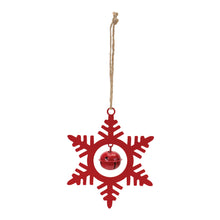 Load image into Gallery viewer, Metal Snowflake with Bell Ornament (Set of 12)
