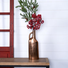 Load image into Gallery viewer, Copper Metal Bottle Vase 12&quot;H
