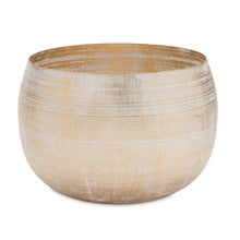Load image into Gallery viewer, White Washed Metal Planter (Set of 2)
