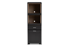 Load image into Gallery viewer, Baxton Studio Fabian Modern and Contemporary Dark Grey and Oak Brown Finished Kitchen Cabinet with Roll-Out Compartment
