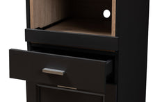 Load image into Gallery viewer, Baxton Studio Fabian Modern and Contemporary Dark Grey and Oak Brown Finished Kitchen Cabinet with Roll-Out Compartment

