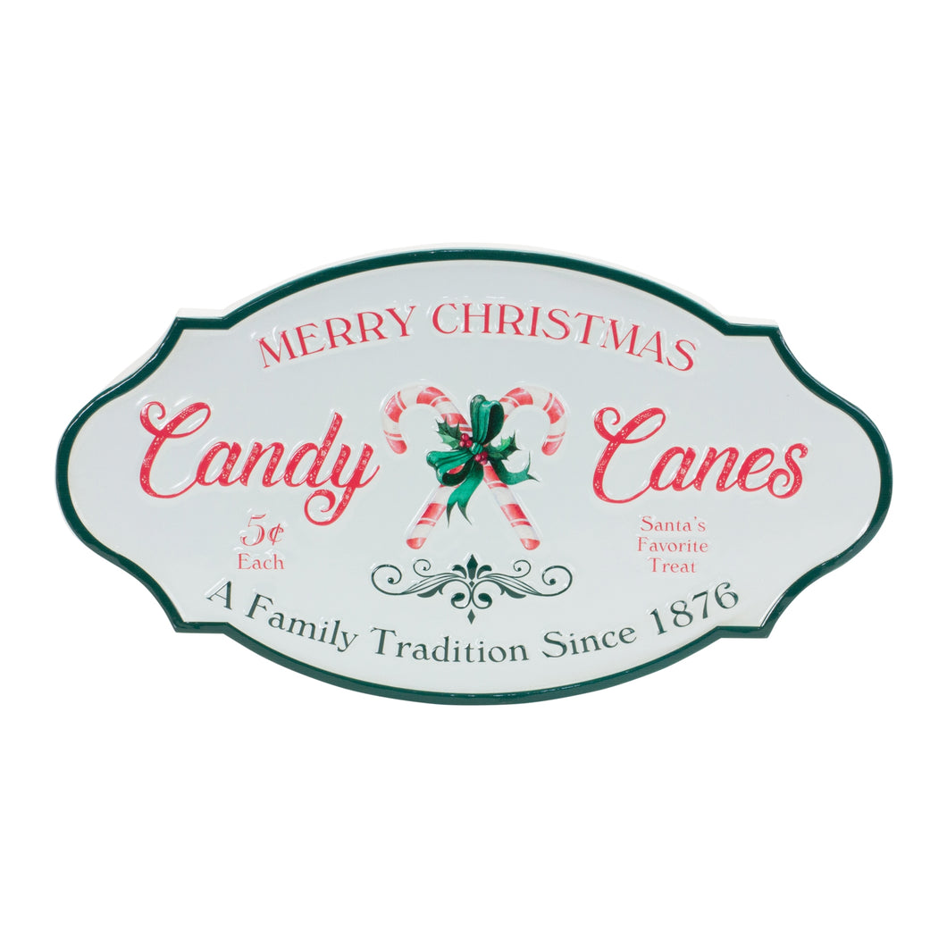 Candy Canes Wall Sign 17.75