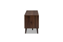 Load image into Gallery viewer, Baxton Studio Samuel Mid-Century Modern Brown and Dark Grey Finished TV Stand
