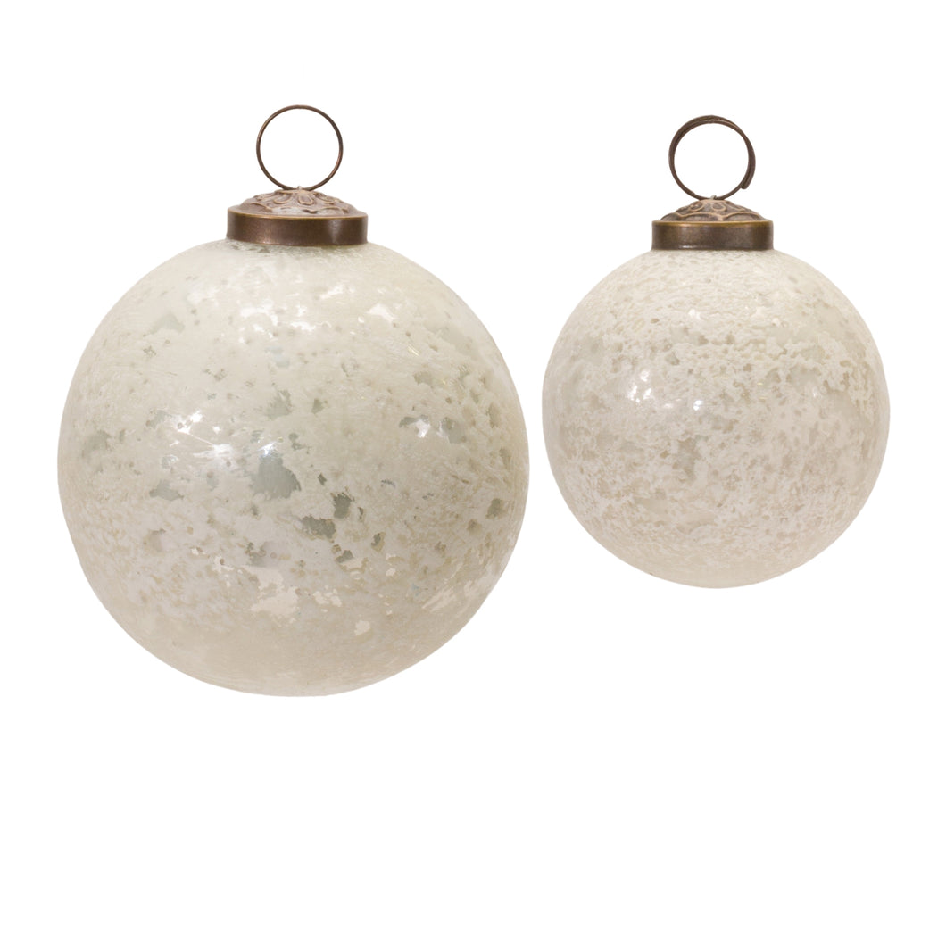 Frosted Glass Ball Ornament (Set of 4)