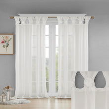 Load image into Gallery viewer, Floral Twist Tab Top Window Panel Embellished W/ Flower -50X63" Mp40-5644
