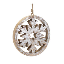 Load image into Gallery viewer, Wood Cut Out Snowflake Ornament (Set of 12)
