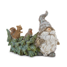 Load image into Gallery viewer, Pine Tree Trunk Gnome with Woodland Animals (Set of 2)
