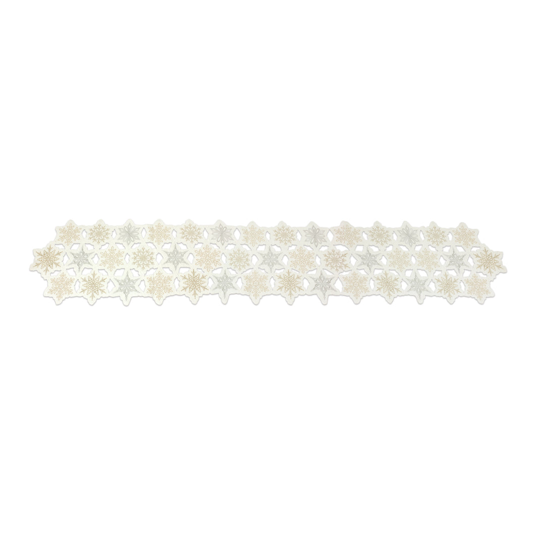 Embroidered Snowflake Table Runner 68
