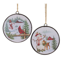 Load image into Gallery viewer, Woodland Snowman Disc Ornament (Set of 12)
