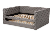 Load image into Gallery viewer, Baxton Studio Anabella Modern and Contemporary Grey Fabric Upholstered Queen Size Daybed with Trundle
