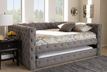 Load image into Gallery viewer, Baxton Studio Anabella Modern and Contemporary Grey Fabric Upholstered Queen Size Daybed with Trundle
