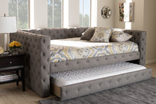 Load image into Gallery viewer, Baxton Studio Anabella Modern and Contemporary Grey Fabric Upholstered Queen Size Daybed with Trundle
