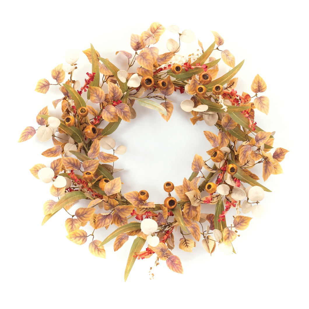 Mixed Fall Foliage Wreath 22
