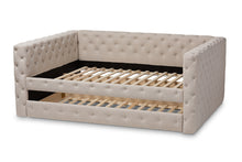 Load image into Gallery viewer, Baxton Studio Anabella Modern and Contemporary Light Beige Fabric Upholstered Queen Size Daybed with Trundle
