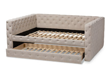 Load image into Gallery viewer, Baxton Studio Anabella Modern and Contemporary Light Beige Fabric Upholstered Queen Size Daybed with Trundle
