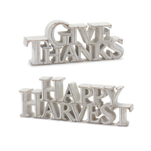 Load image into Gallery viewer, Happy Harvest and Give Thanks Tabletop Sign (Set of 2)

