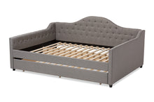Load image into Gallery viewer, Baxton Studio Eliza Modern and Contemporary Grey Fabric Upholstered Queen Size Daybed with Trundle
