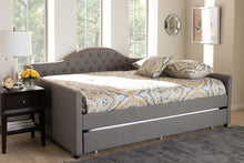 Load image into Gallery viewer, Baxton Studio Eliza Modern and Contemporary Grey Fabric Upholstered Queen Size Daybed with Trundle
