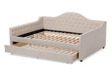 Load image into Gallery viewer, Baxton Studio Eliza Modern and Contemporary Light Beige Fabric Upholstered Full Size Daybed with Trundle
