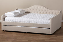 Load image into Gallery viewer, Baxton Studio Eliza Modern and Contemporary Light Beige Fabric Upholstered Full Size Daybed with Trundle
