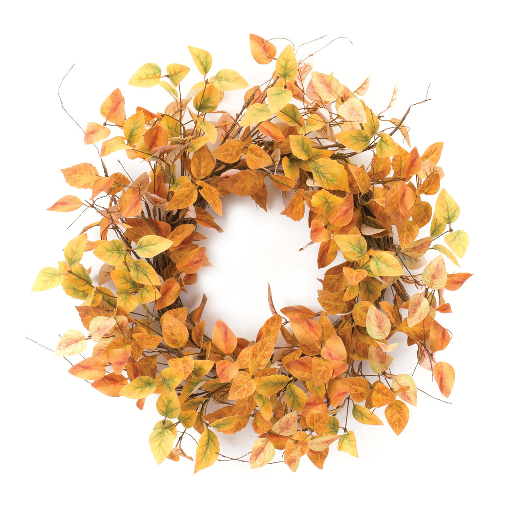 Mixed Fall Foliage Wreath 21.5