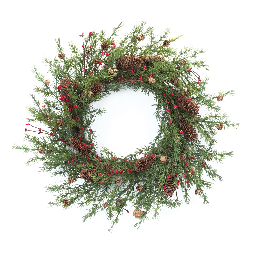 Pine Cone Berry Wreath 26