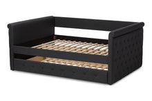 Load image into Gallery viewer, Baxton Studio Alena Modern and Contemporary Dark Grey Fabric Upholstered Full Size Daybed with Trundle
