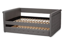 Load image into Gallery viewer, Baxton Studio Alena Modern and Contemporary Grey Fabric Upholstered Queen Size Daybed with Trundle
