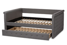 Load image into Gallery viewer, Baxton Studio Alena Modern and Contemporary Grey Fabric Upholstered Queen Size Daybed with Trundle
