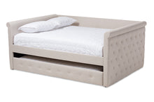 Load image into Gallery viewer, Baxton Studio Alena Modern and Contemporary Light Beige Fabric Upholstered Full Size Daybed with Trundle
