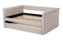 Load image into Gallery viewer, Baxton Studio Alena Modern and Contemporary Light Beige Fabric Upholstered Full Size Daybed with Trundle

