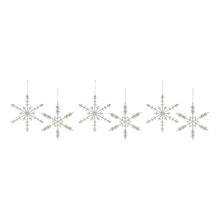 Load image into Gallery viewer, Jeweled Metal Snowflake Ornament (Set of 6)
