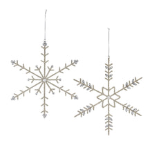 Load image into Gallery viewer, Jeweled Metal Snowflake Ornament (Set of 6)
