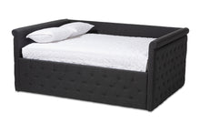 Load image into Gallery viewer, Baxton Studio Amaya Modern and Contemporary Dark Grey Fabric Upholstered Queen Size Daybed
