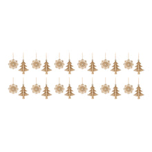 Load image into Gallery viewer, Glittered Pine Tree and Snowflake Ornament (Set of 12)
