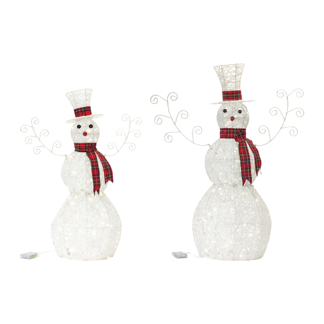 LED Lighted Snowman DŽcor (Set of 2)