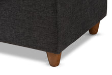 Load image into Gallery viewer, Baxton Studio Marlisa Mid-Century Modern Walnut Finished Wood and Dark Grey Fabric Upholstered Button Tufted Storage Ottoman Bench
