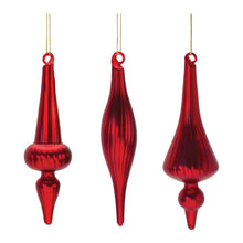 Load image into Gallery viewer, Ribbed Glass Finial Ornament (Set of 12)
