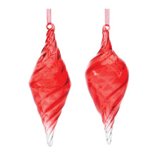 Load image into Gallery viewer, Swirl Glass Drop Ornament (Set of 12)
