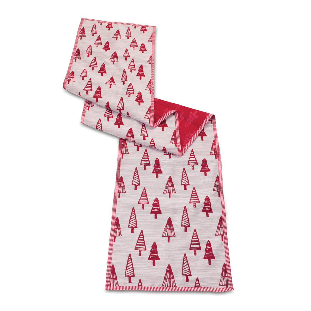 Embroidered Pine Tree Table Runner 72