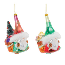 Load image into Gallery viewer, Glass Santa Gnome Ornament (Set of 6)
