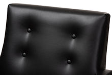 Load image into Gallery viewer, Baxton Studio Perris Mid-Century Modern Black Faux Leather Upholstered Walnut Wood Lounge Chair
