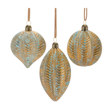 Load image into Gallery viewer, Distressed Ribbed Glass Ornament (Set of 12)

