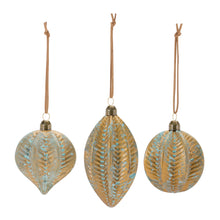 Load image into Gallery viewer, Distressed Ribbed Glass Ornament (Set of 12)
