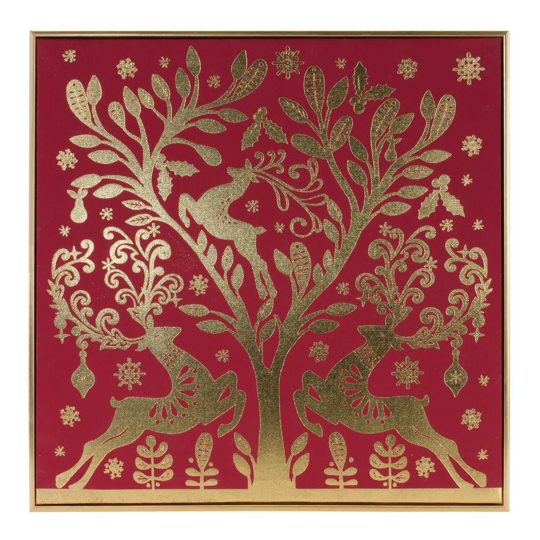 Framed Holiday Deer Print 15.5