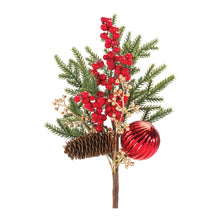 Load image into Gallery viewer, Pine Spray w/Berry &amp; Ornament (Set of 2)
