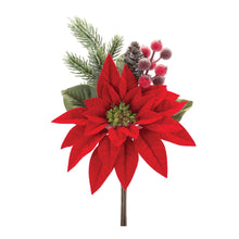 Load image into Gallery viewer, Poinsettia Flower Pick (Set of 2)
